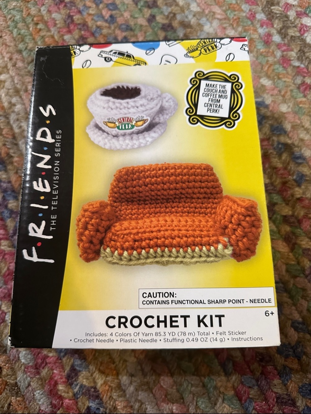 Friends TV show Crochet Kit with Orange Couch and Coffee Cup NIP NEW